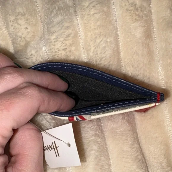 Harrods Red, Navy & Cream Union Jack Tote with Matching Card Holder - Picture 5 of 6